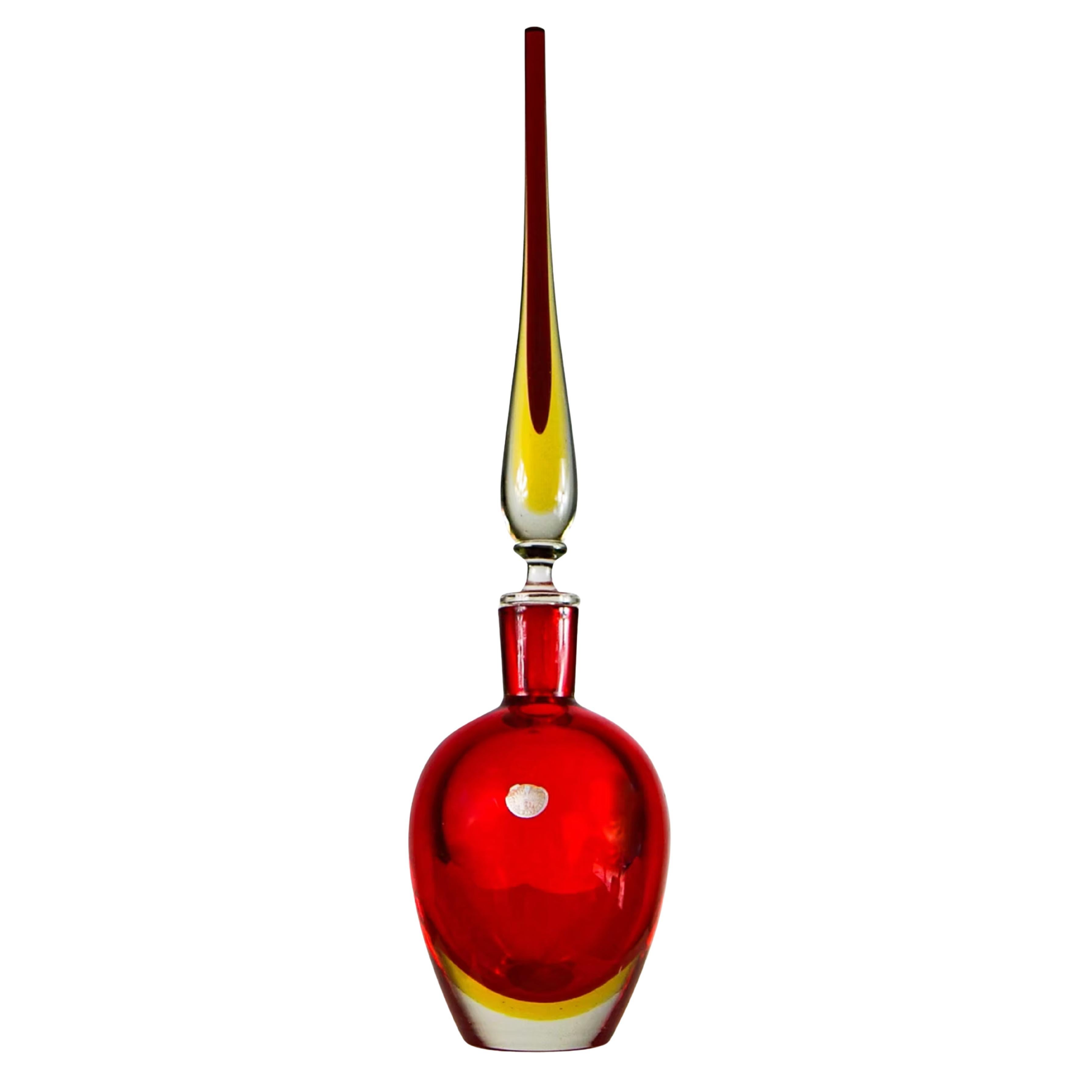 Antonio da Ros Murano Sommerso Glass Tall Stoppered Decanter