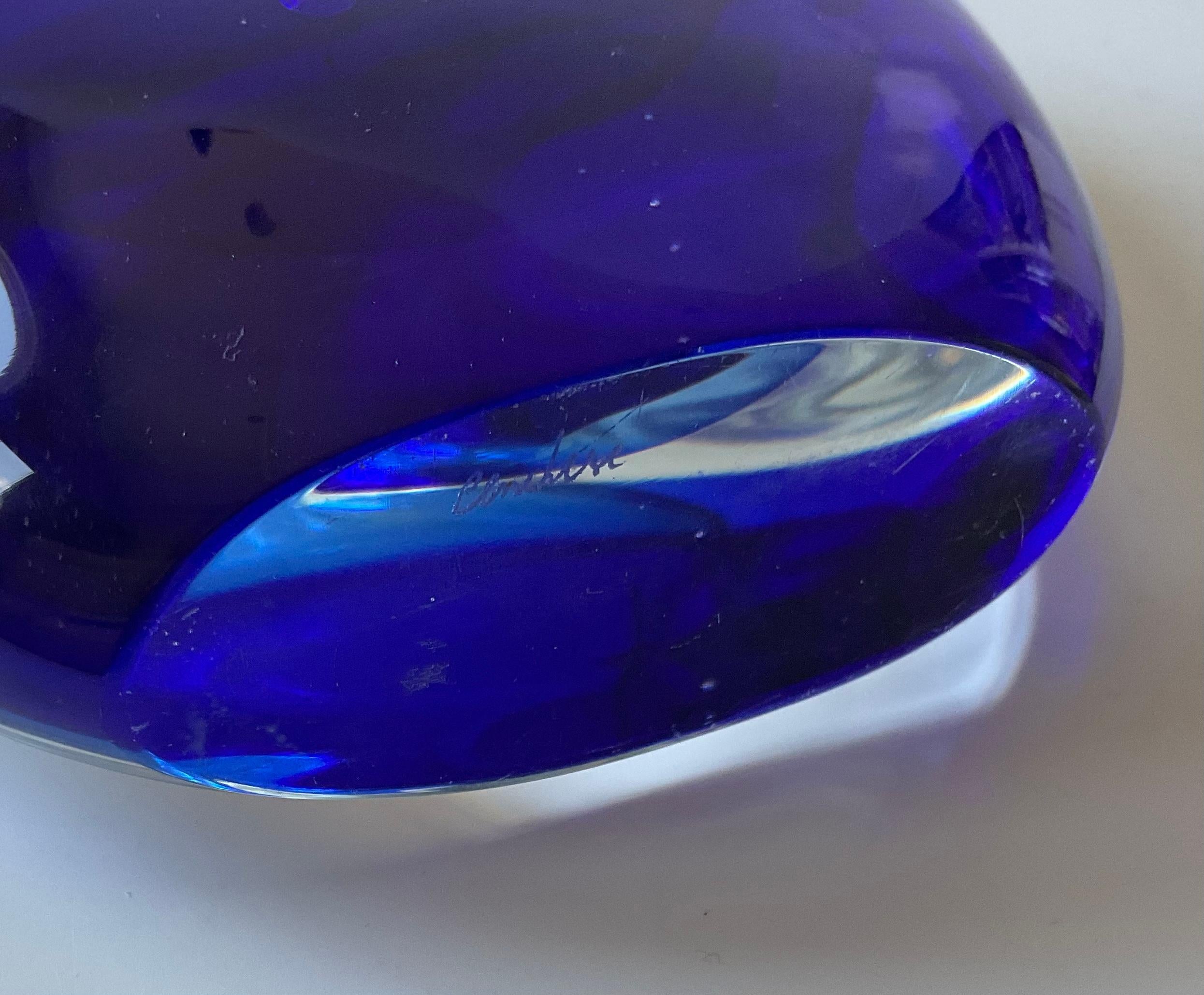 Antonio da Ros Signed Cenedese Murano Glass Vase circa 1960s Layered Blue For Sale 1