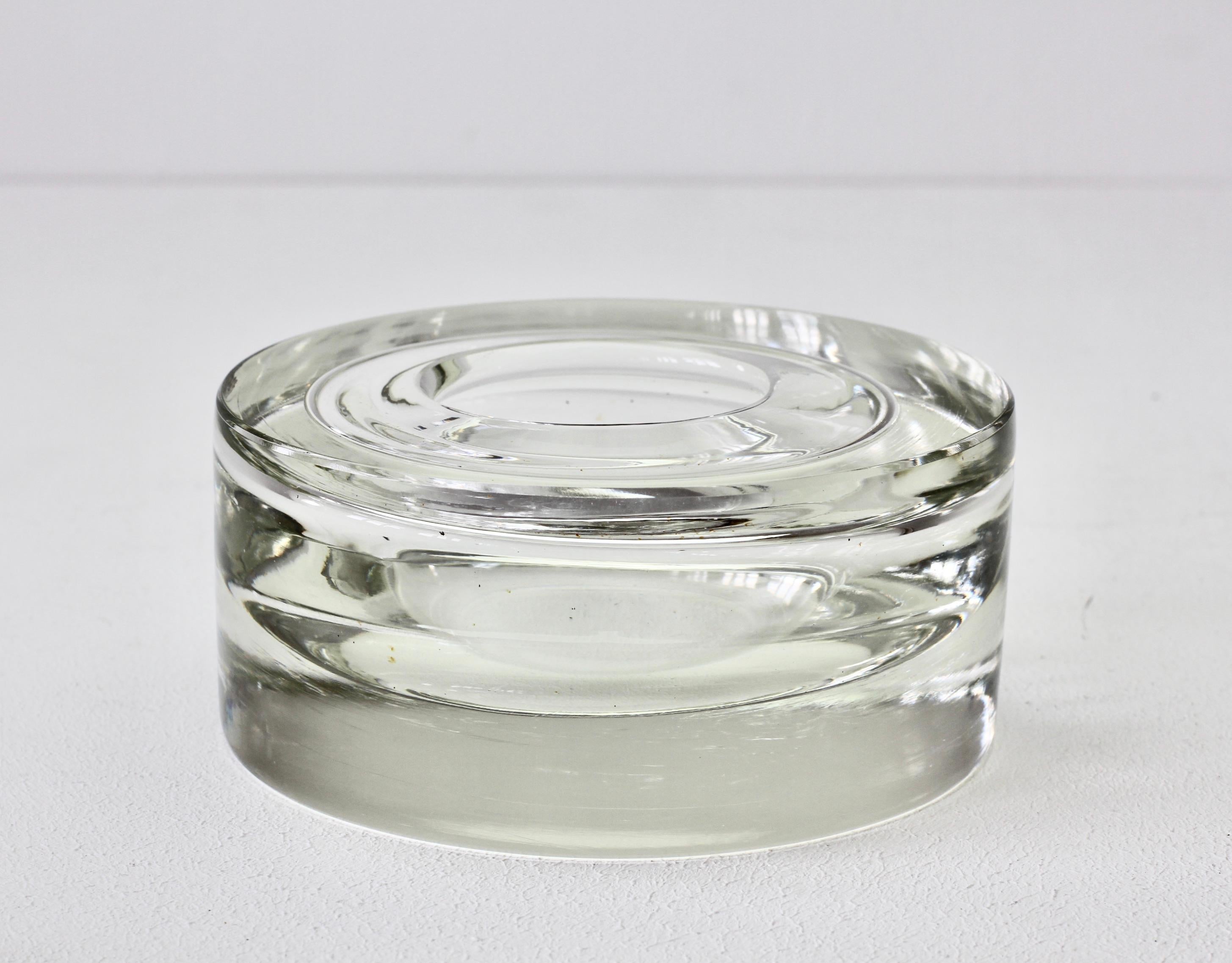Antonio Da Ros Vintage Italian Murano Clear Sommerso Glass Bowl:: Dish or Ashtray en vente 4