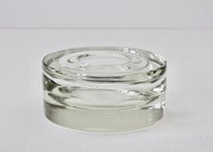 Antonio Da Ros Vintage Italian Glass Sommerso Ciotola, piatto o posacenere in vetro trasparente di Murano