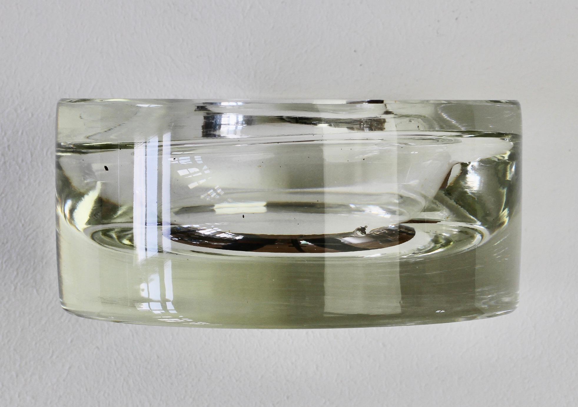 Verre Antonio Da Ros Vintage Italian Murano Clear Sommerso Glass Bowl:: Dish or Ashtray en vente