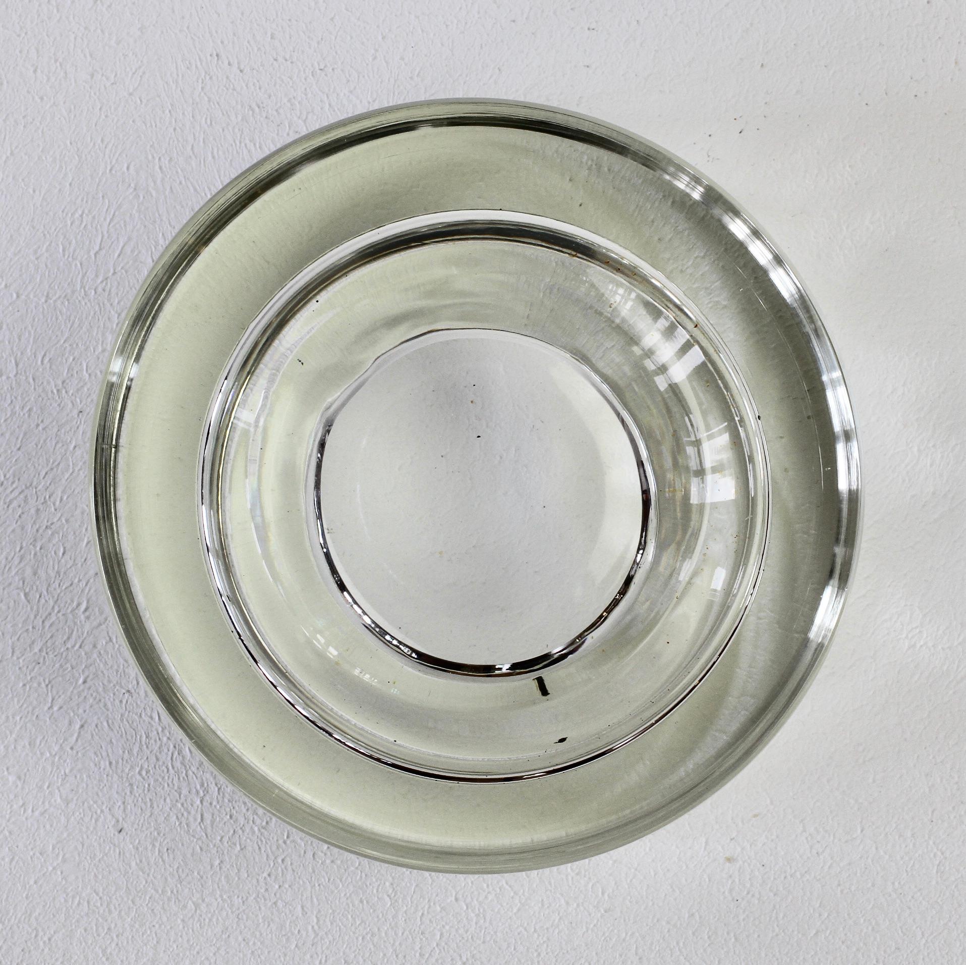 Antonio Da Ros Vintage Italian Murano Clear Sommerso Glass Bowl:: Dish or Ashtray en vente 1