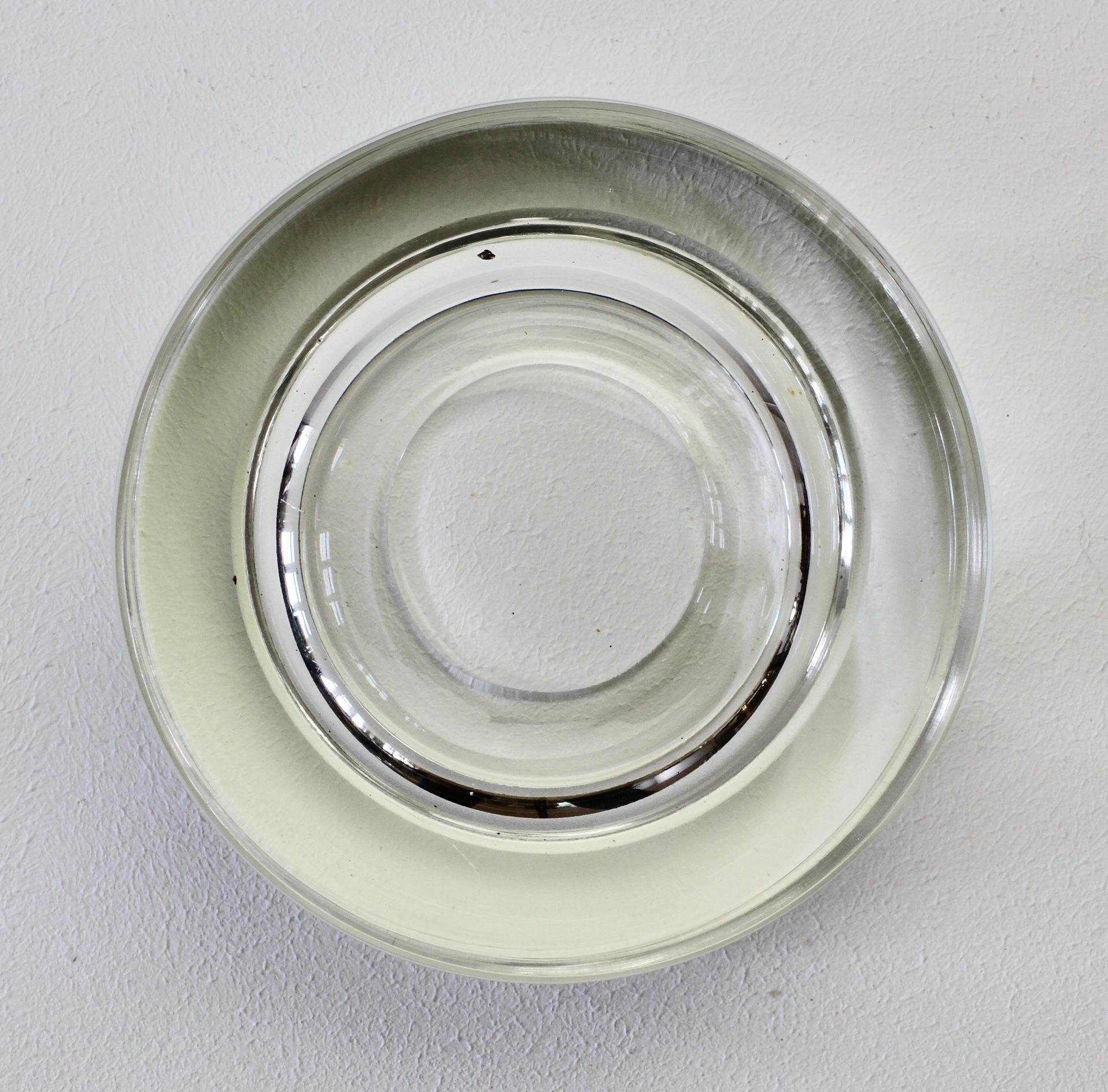 Antonio Da Ros Vintage Italian Murano Clear Sommerso Glass Bowl:: Dish or Ashtray en vente 2