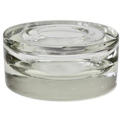 Antonio Da Ros Vintage Italian Murano Clear Sommerso Glass Bowl:: Dish or Ashtray