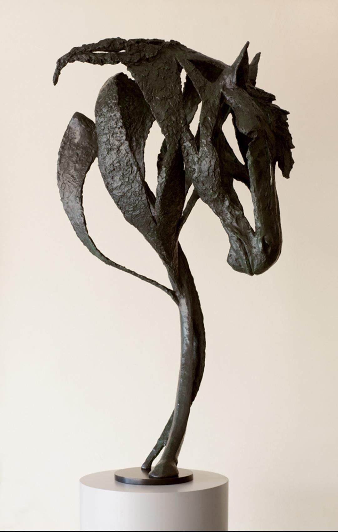 Meandering is a limited edition bronze sculpture of an abstract horse.