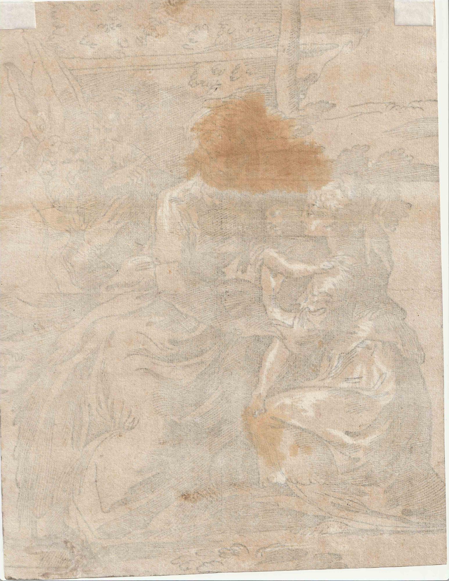 Holy Family with Two Saints, after Parmigianino - Print by Antonio Da Trento