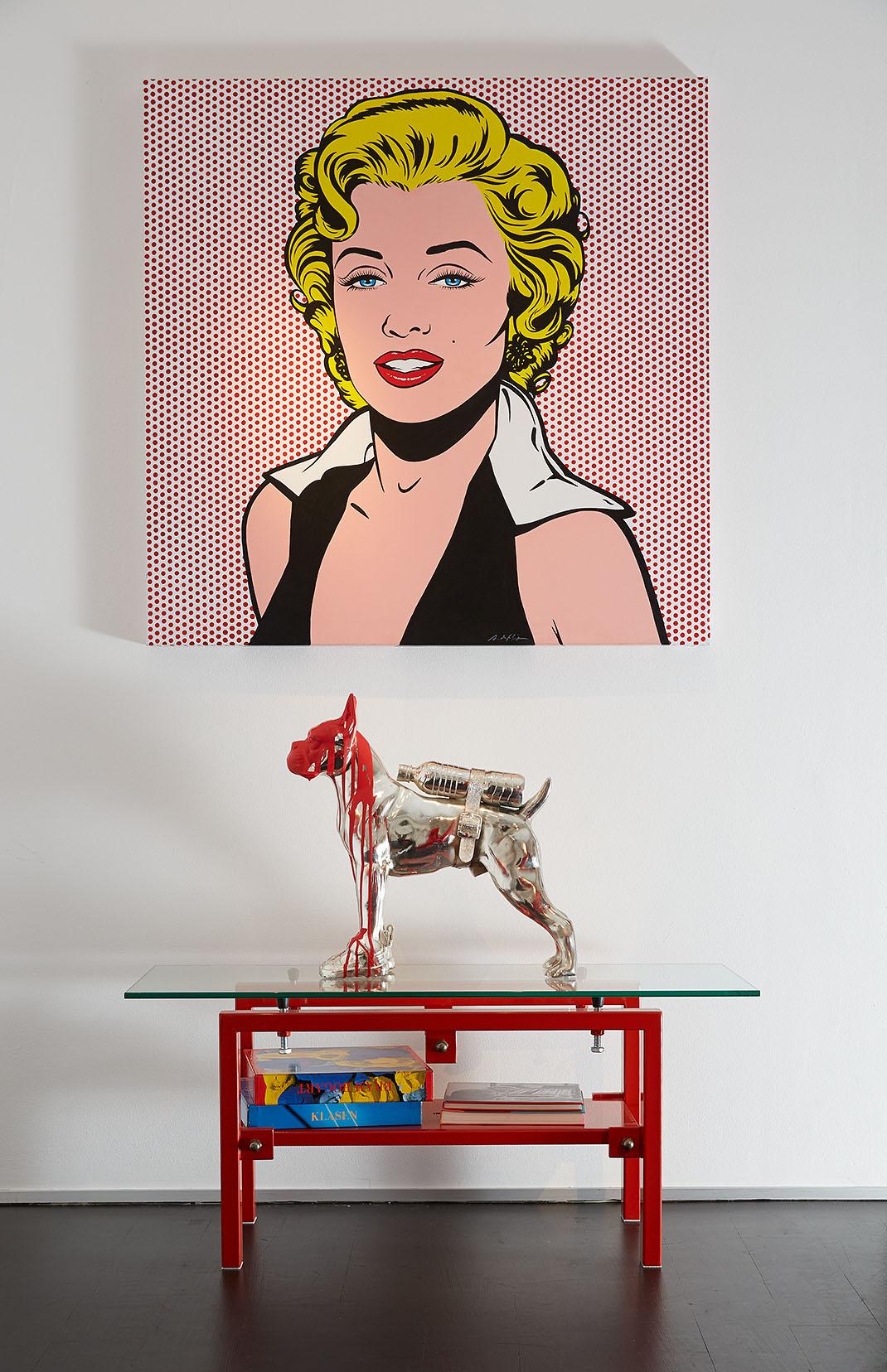 Marilyn points rojos - Pop Art Painting par Antonio de Felipe