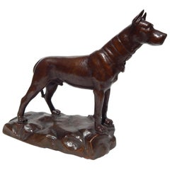 Retro Antonio de Fillipo Bronze Sculpture, Great Dane