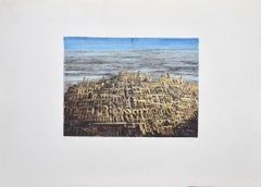 La ciudad - Aguafuerte de Antonio De Totero - Finales del siglo XX