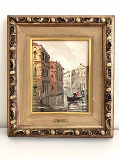 Antonio De Vity(1901-1993) Italienisches Ölgemälde Venedig Kanal Gondel Stadtbild