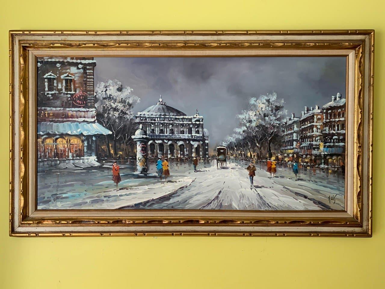 Landscape Painting di Antonio De vity - Enorme dipinto ad olio originale su tela, Artista quotato Antonio De Vity (1901-1993)
