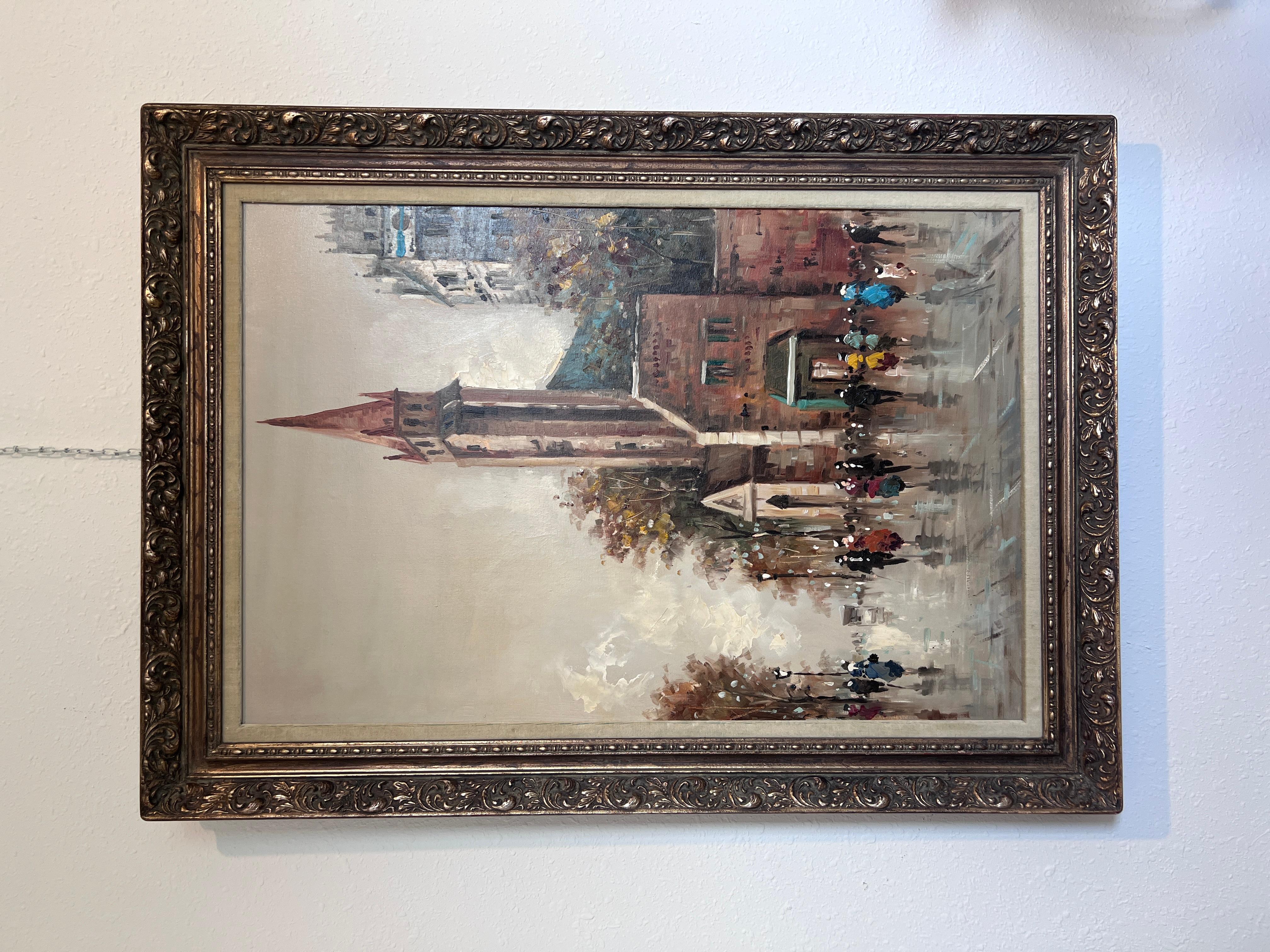 Gran Cuadro Original Sobre Lienzo, Listado Artista Antonio De Vity (1901-1993) - Painting de Antonio De vity