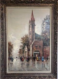 Großes Originalgemälde auf Leinwand, gelisteter Künstler Antonio De Vity (1901-1993)