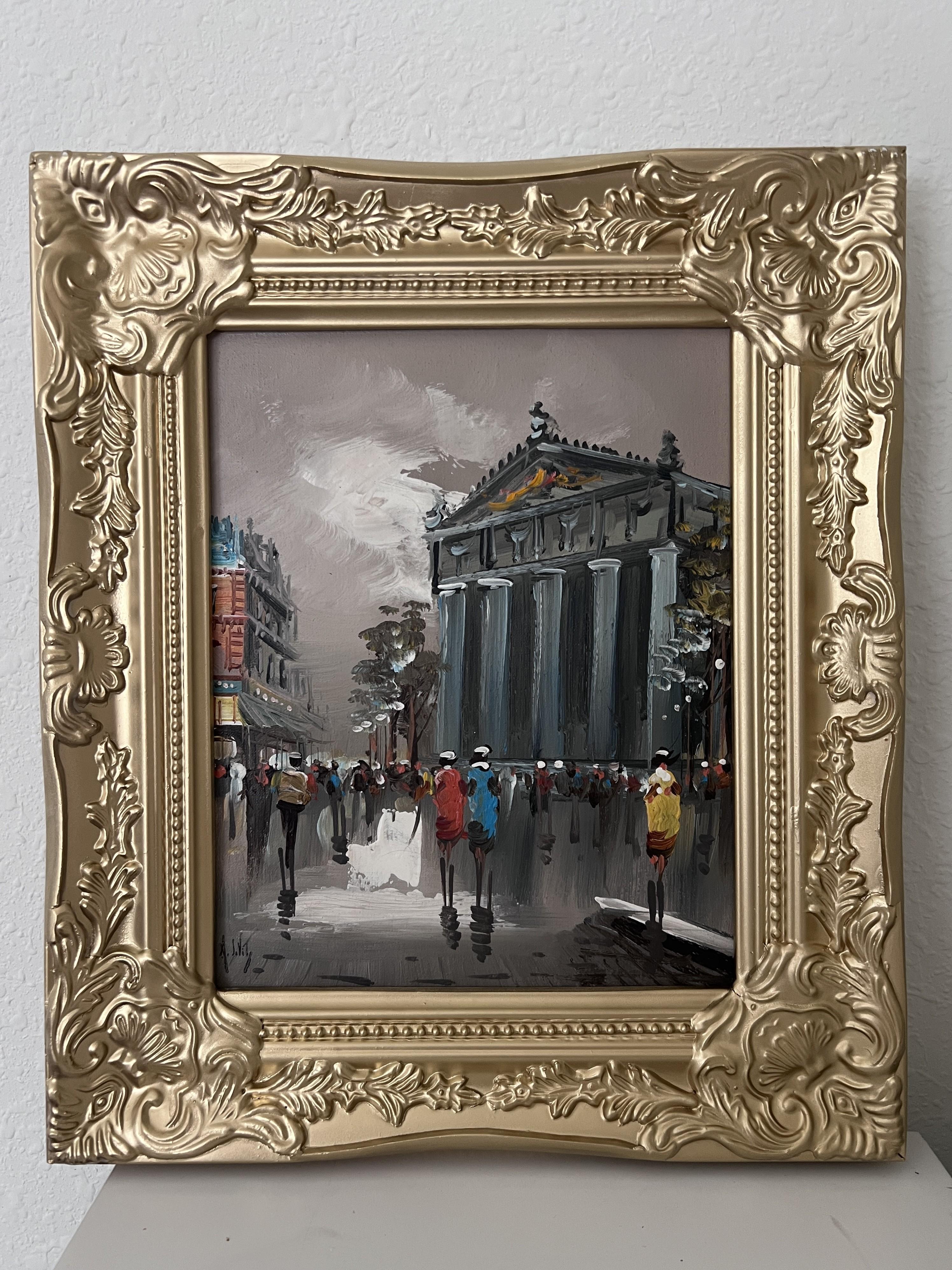 Pittura a olio su tela originale dell'artista Antonio De Vity (1901-1993) Parigi - Painting di Antonio De vity