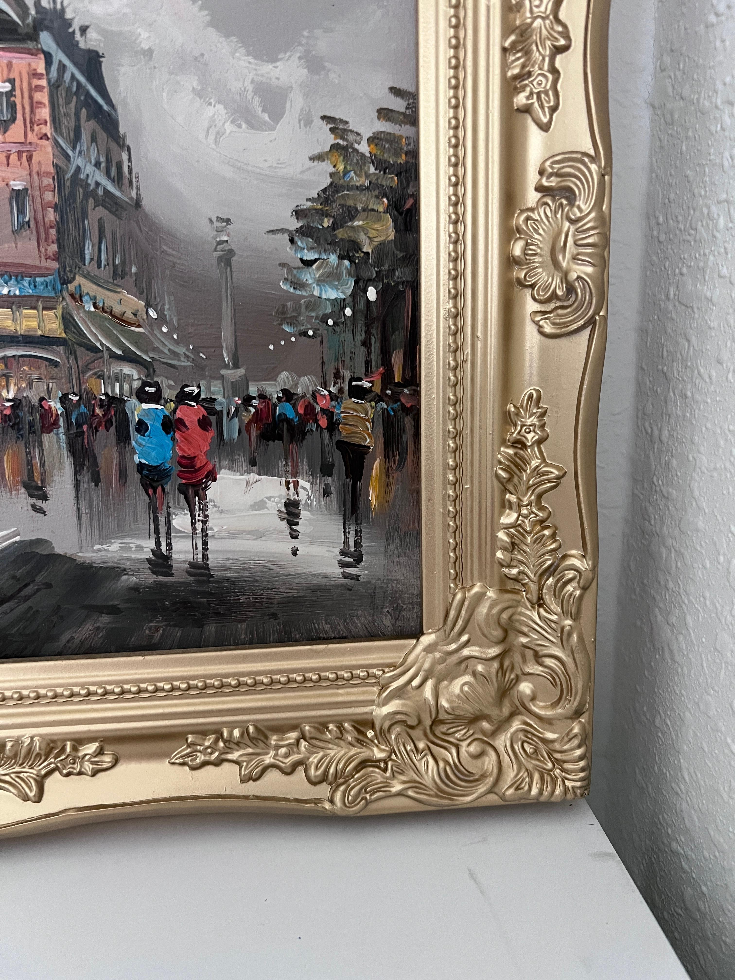 Original Oil Painting On Canvas Listed Artist Antonio De Vity (1901-1993) Paris For Sale 3