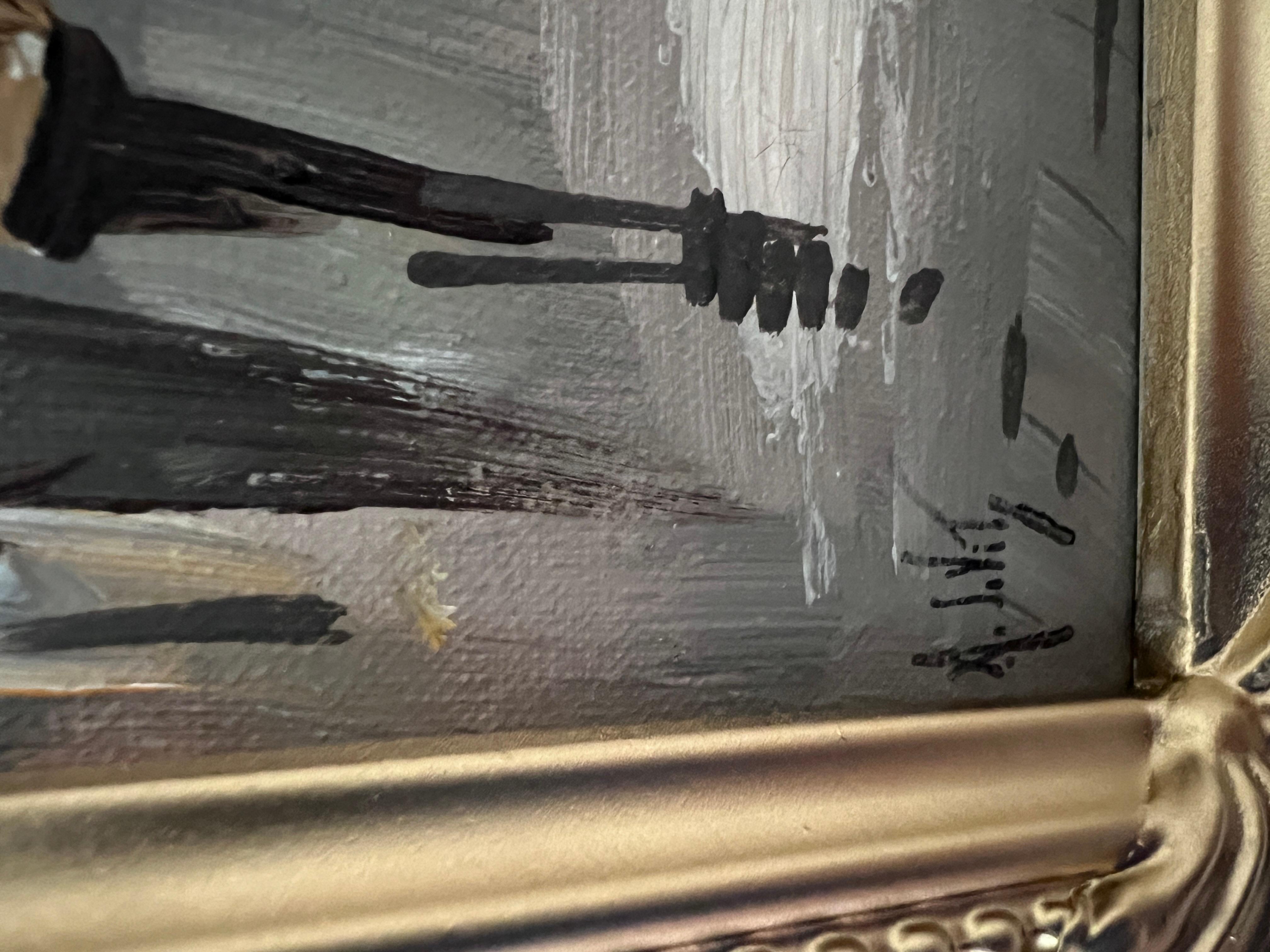 Pittura a olio su tela originale dell'artista Antonio De Vity (1901-1993) Parigi in vendita 3