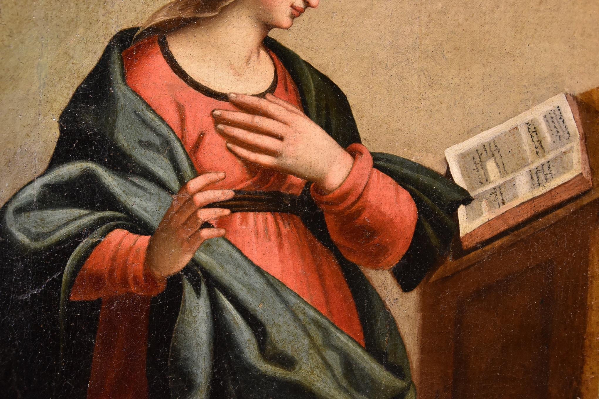 Annunciation Ceraiolo peinture sur toile 16ème siècle maître ancien Firenze Italie en vente 8