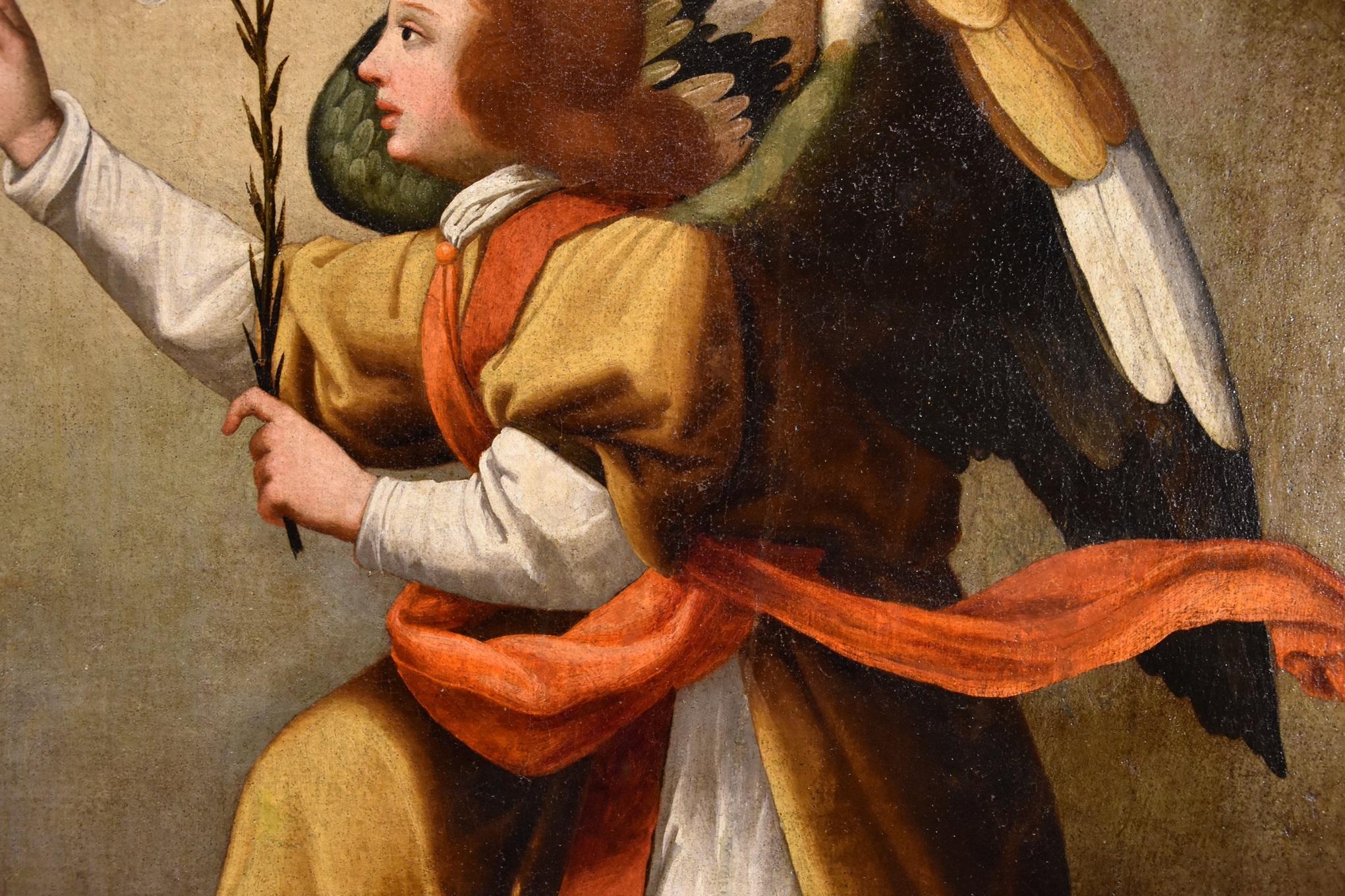 Annunciation Ceraiolo, Gemälde Öl auf Leinwand, 16. Jahrhundert, Alter Meister Firenze, Italien im Angebot 9