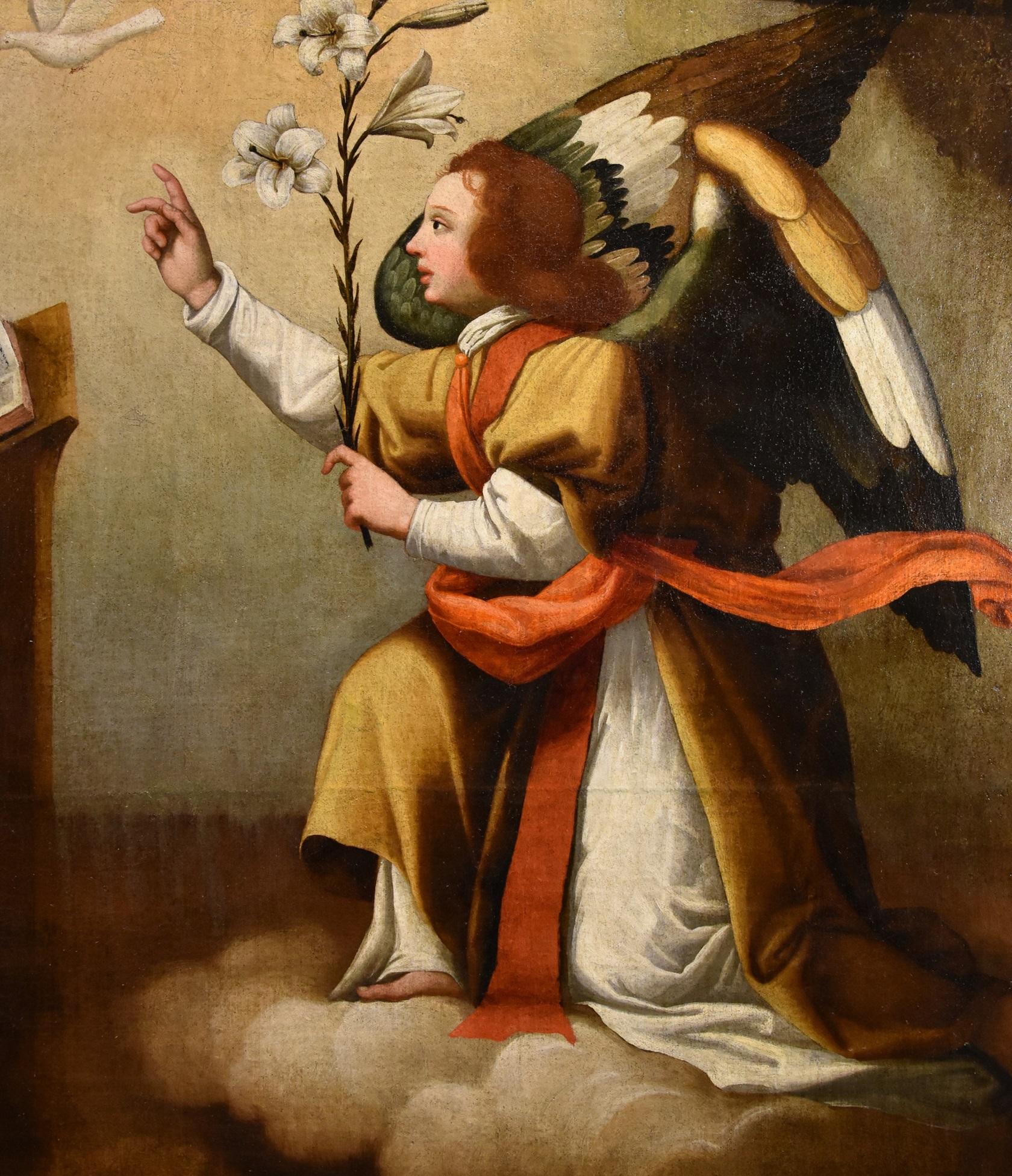 Annunciation Ceraiolo peinture sur toile 16ème siècle maître ancien Firenze Italie en vente 1