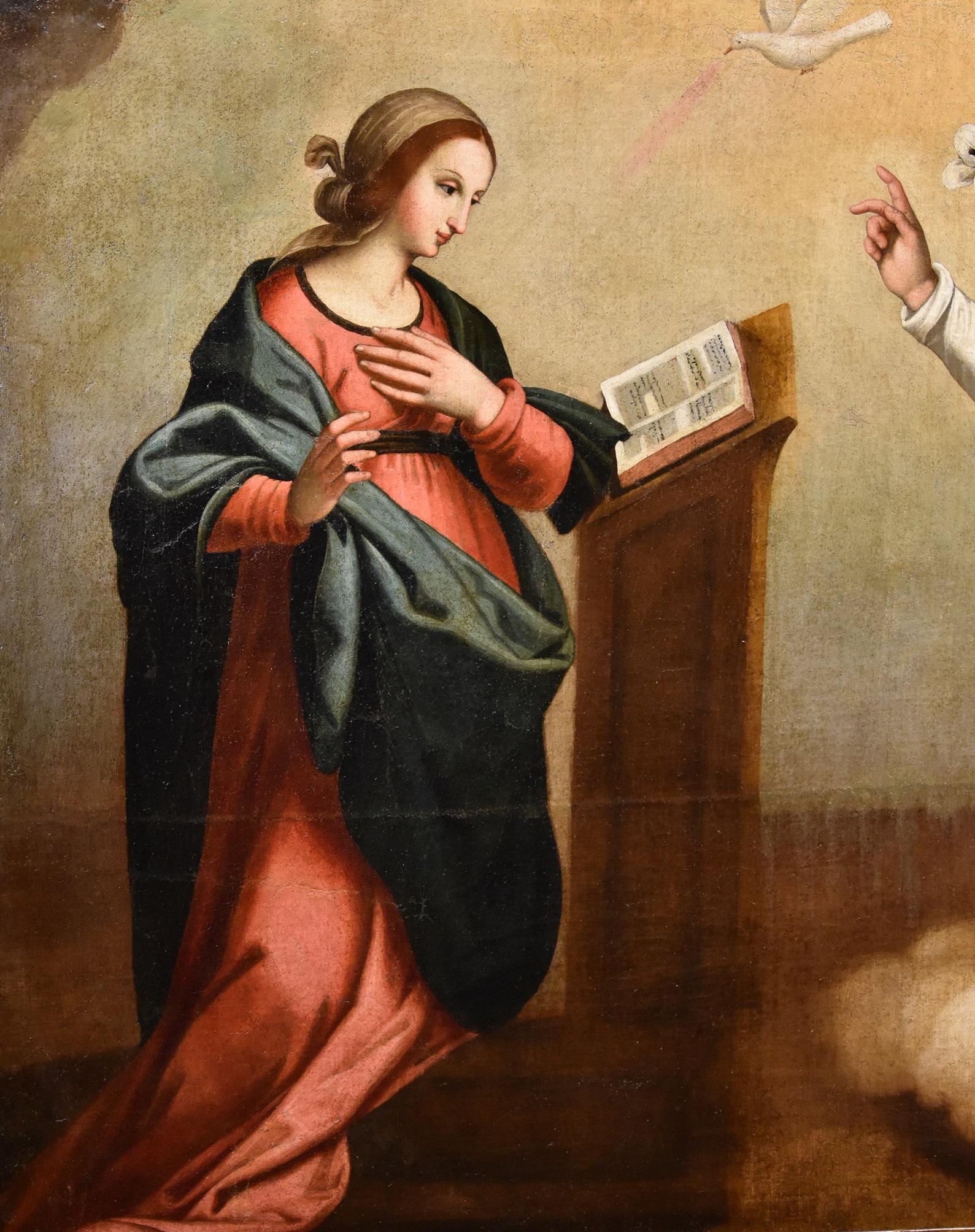 Annunciation Ceraiolo peinture sur toile 16ème siècle maître ancien Firenze Italie en vente 3