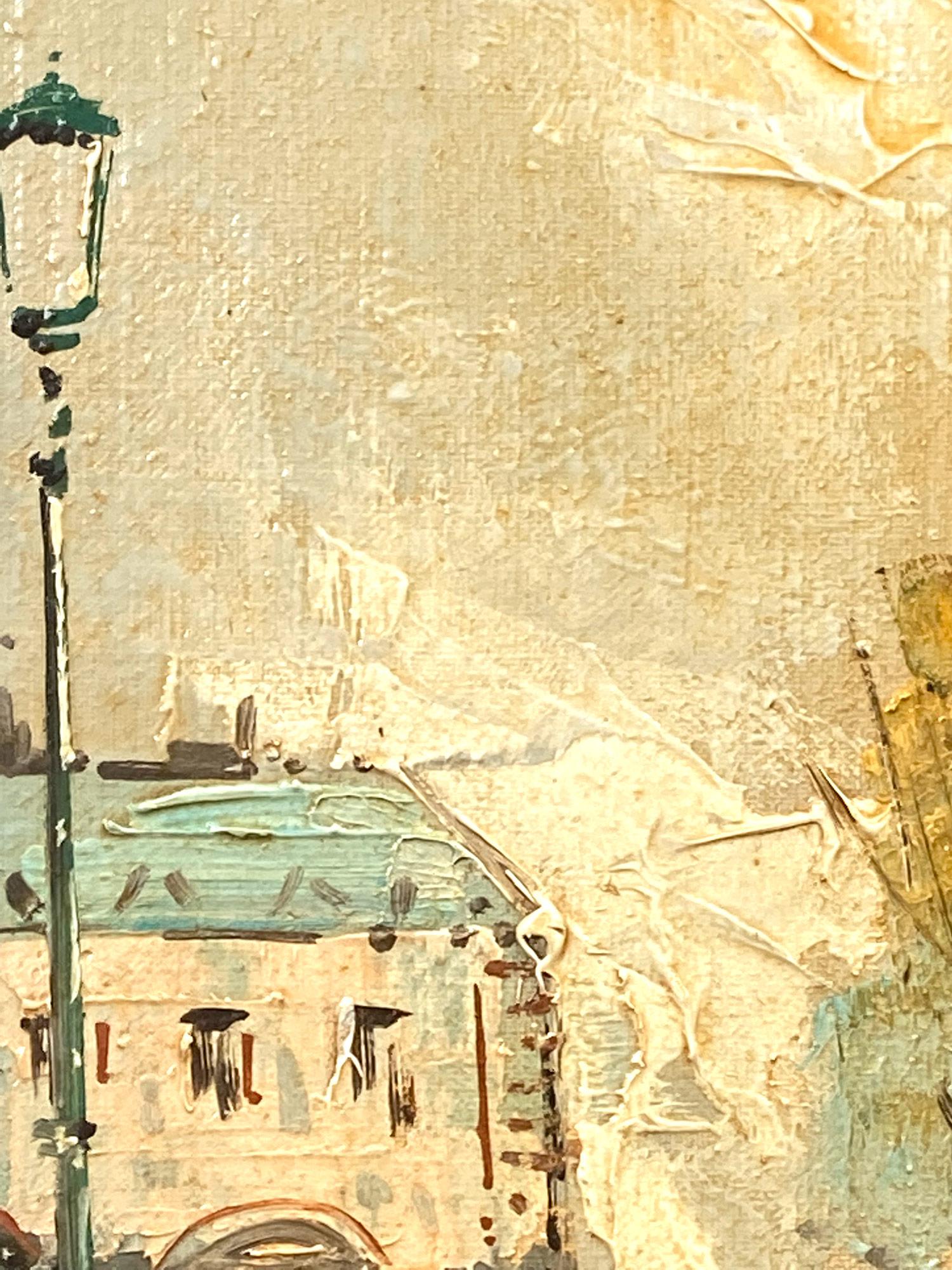 Impressionistische Pariser Straßenszene „La Madeleine“ des 20. Jahrhunderts, Ölgemälde im Angebot 2