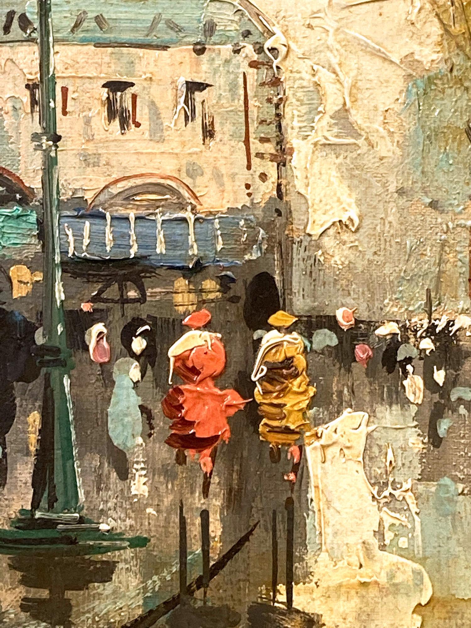 Impressionistische Pariser Straßenszene „La Madeleine“ des 20. Jahrhunderts, Ölgemälde im Angebot 3