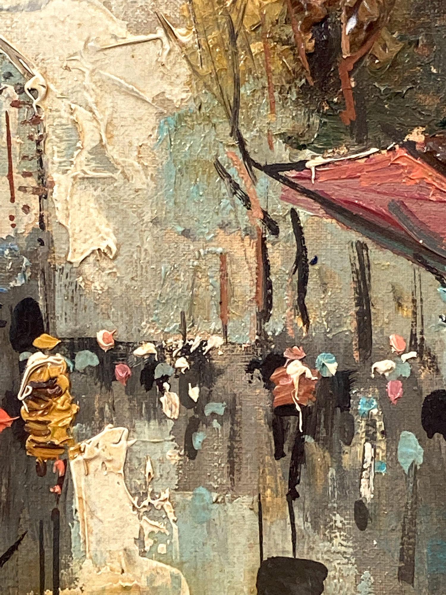 Impressionistische Pariser Straßenszene „La Madeleine“ des 20. Jahrhunderts, Ölgemälde im Angebot 4