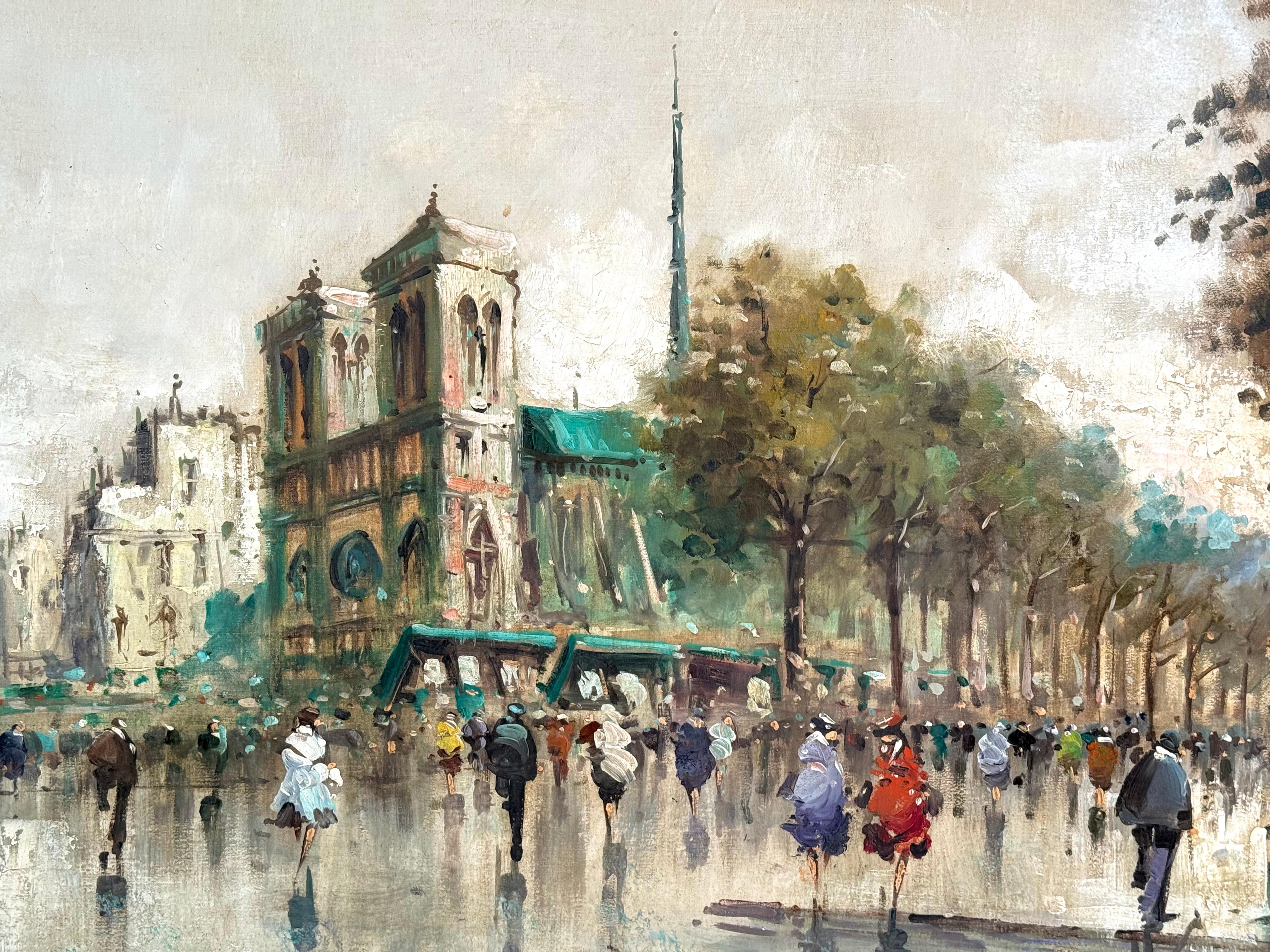 “Notre Dame Paris” - Post-Impressionist Painting by Antonio DeVity