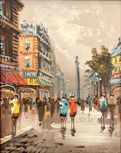"Place de la Concord" Pariser Straßenszene Impressionist Ölgemälde auf Leinwand