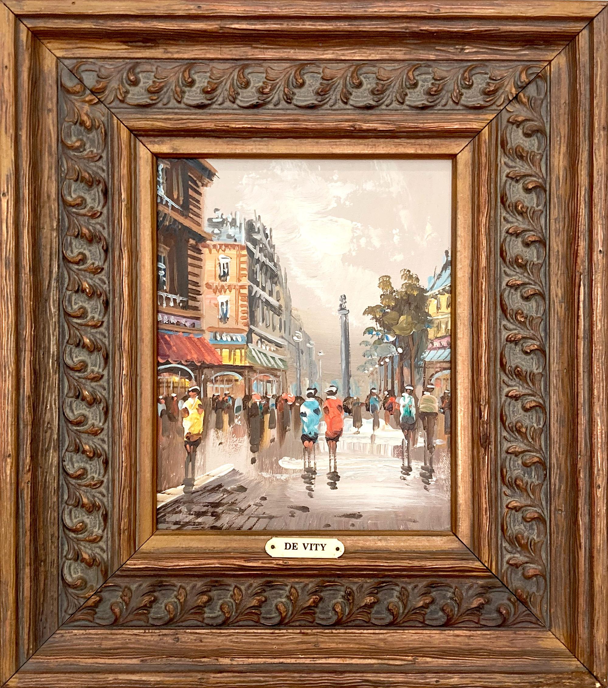 "Place de la Concord" Parisian Street Scene Impressionist Oil Painting on Canvas