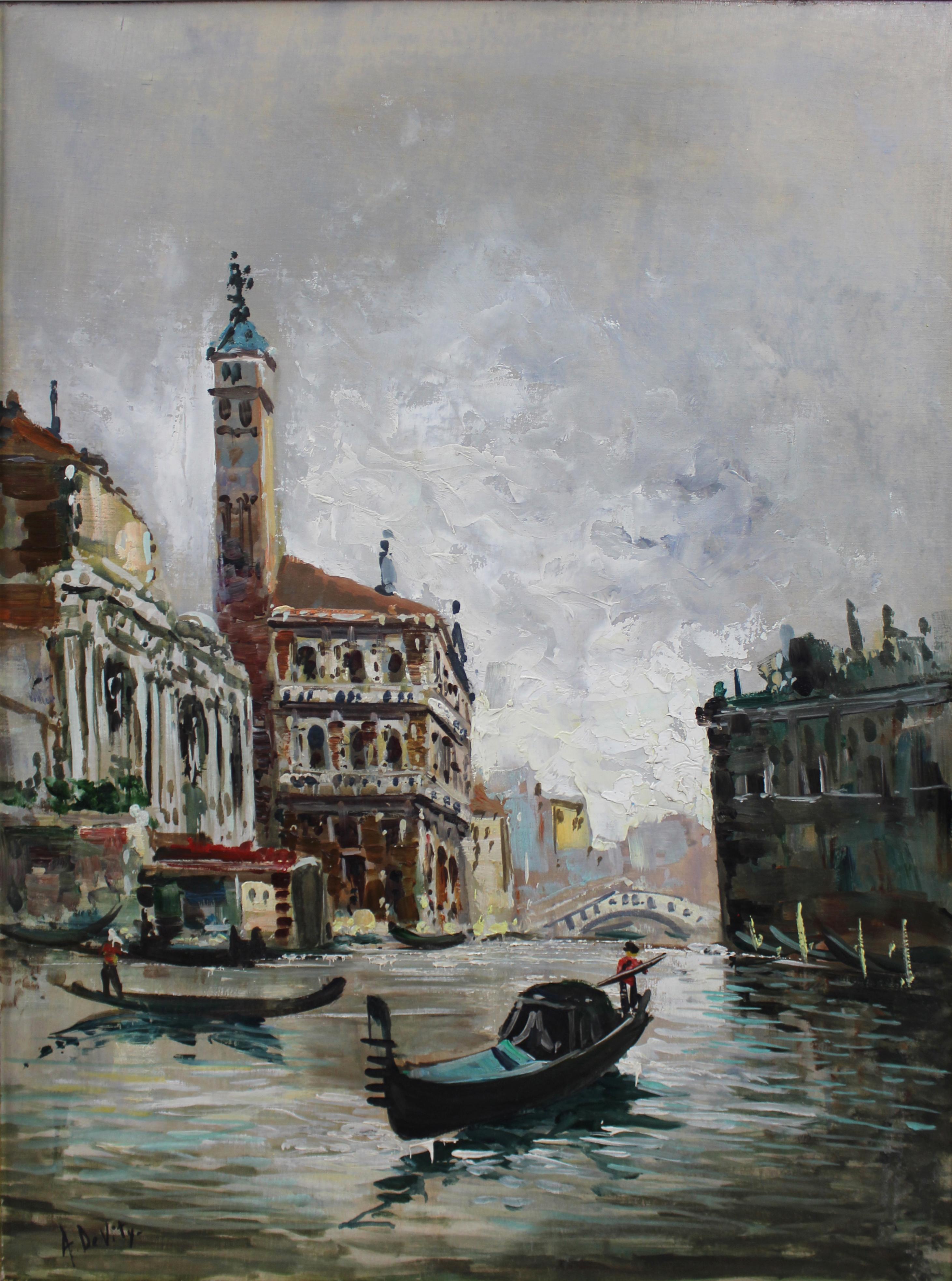 Antonio DeVity (italiano, 1901-1993) Escena del canal veneciano Italiano en venta