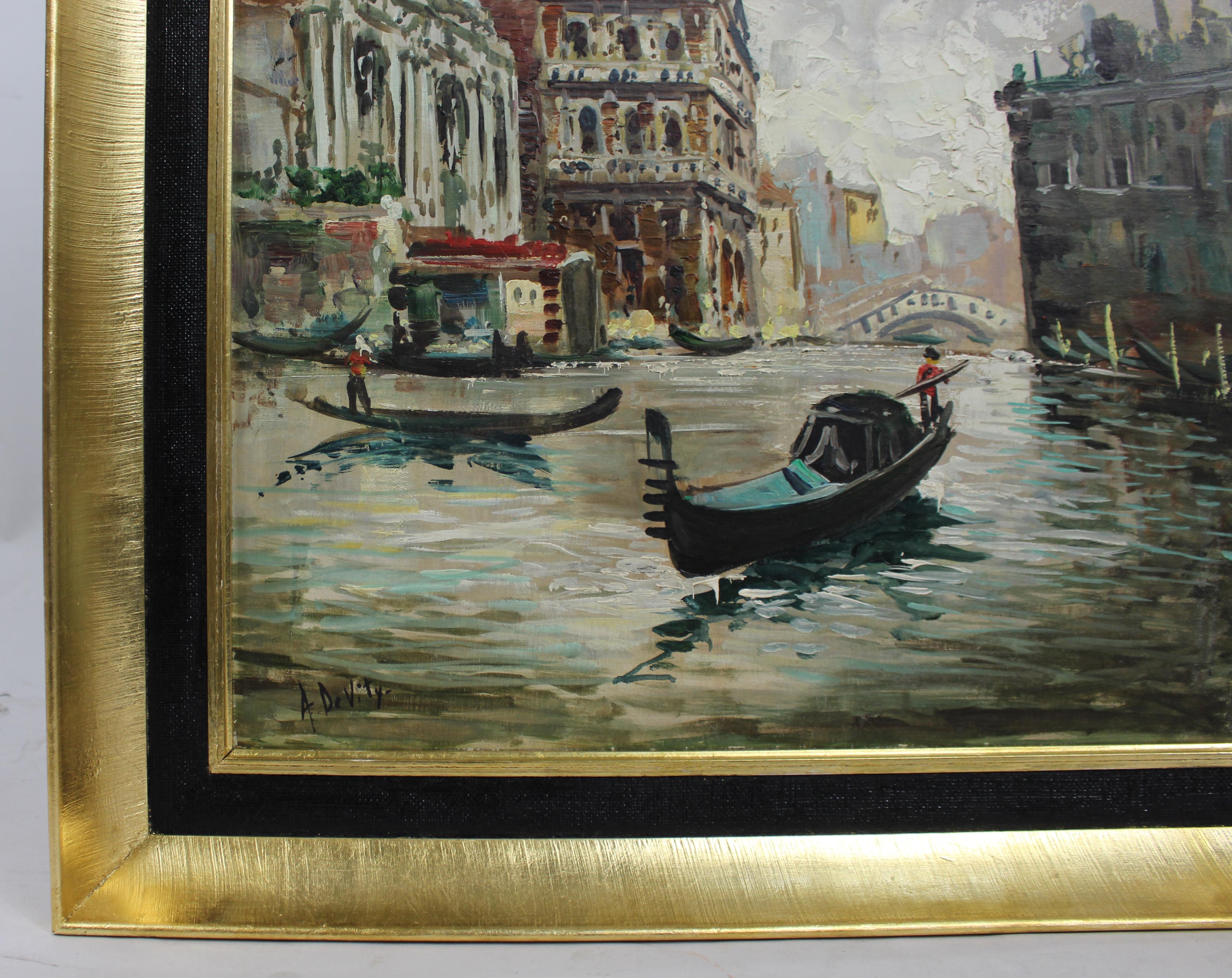Antonio DeVity (italiano, 1901-1993) Escena del canal veneciano Lienzo en venta