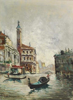 Antonio Devity 'Italian, 1901-1993' Venice Canal Oil on Canvas