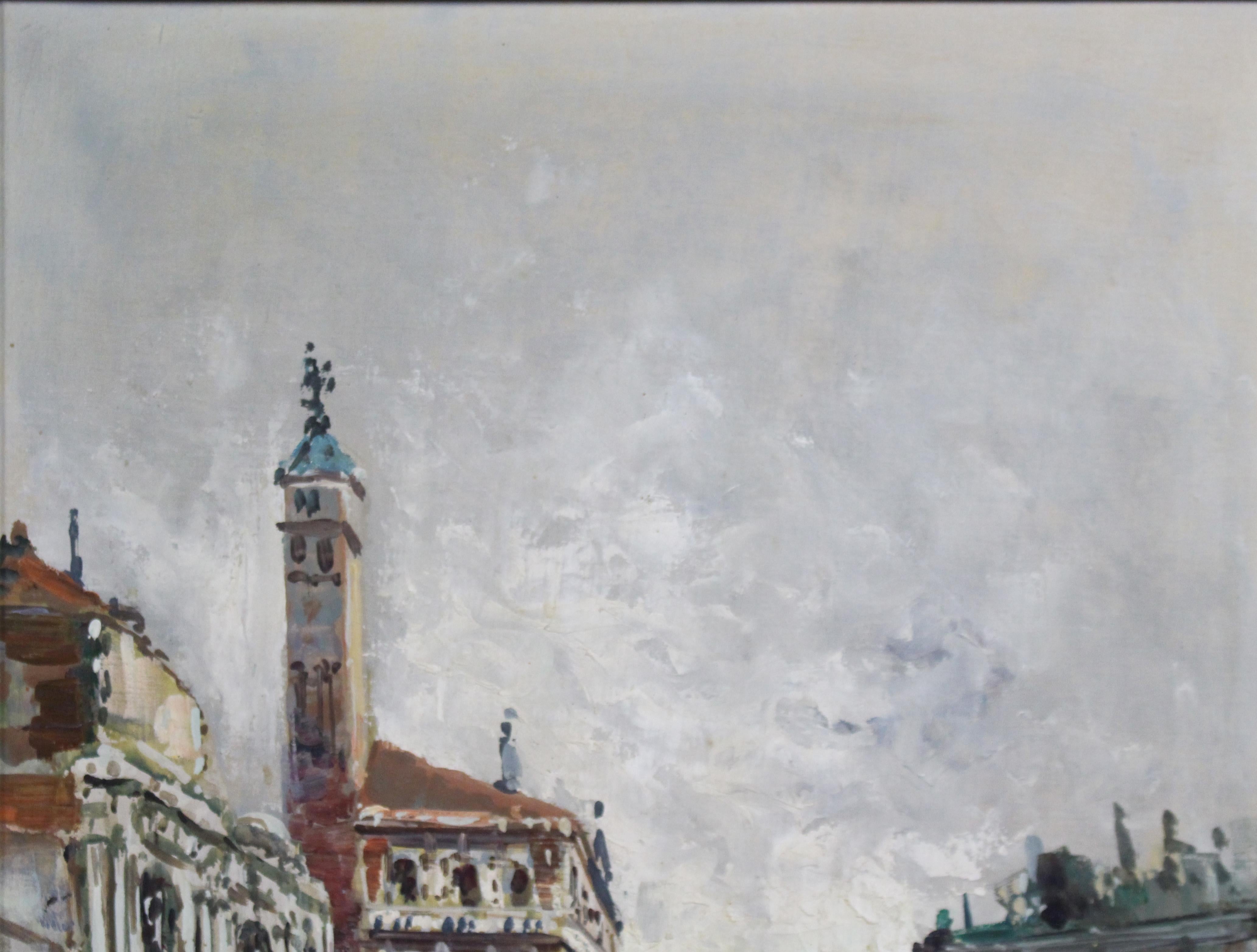 20th Century Antonio DeVity 'Italian, 1901-1993' Venice Canal Oil on Canvas For Sale