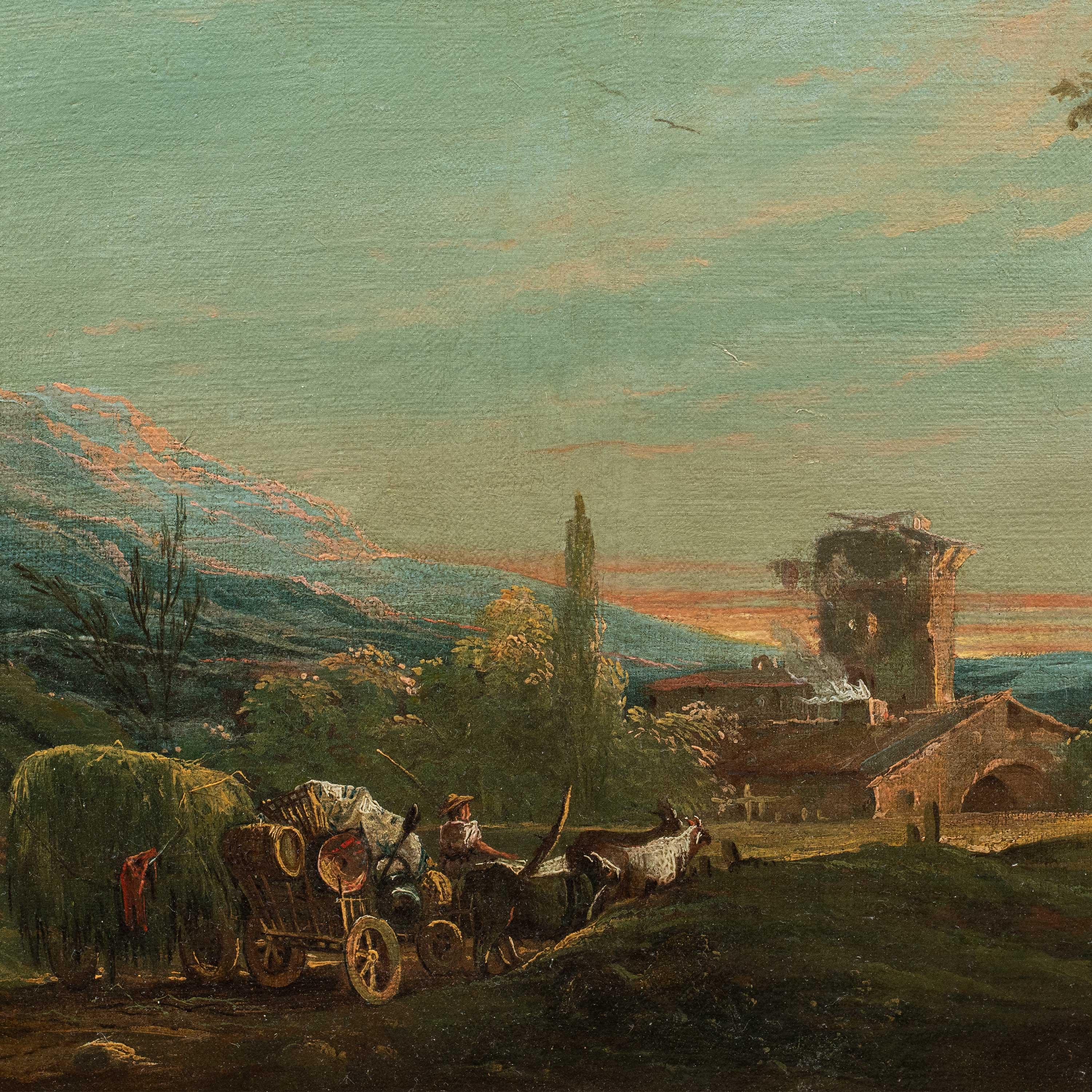 Antonio Diziani (maître vénitien) - Peinture de paysage du XVIIIe siècle Campagne en vente 1