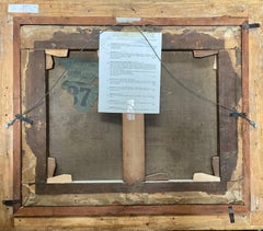 "Paesaggio dello stagno con pescatore e coppia di agricoltori a riposo"