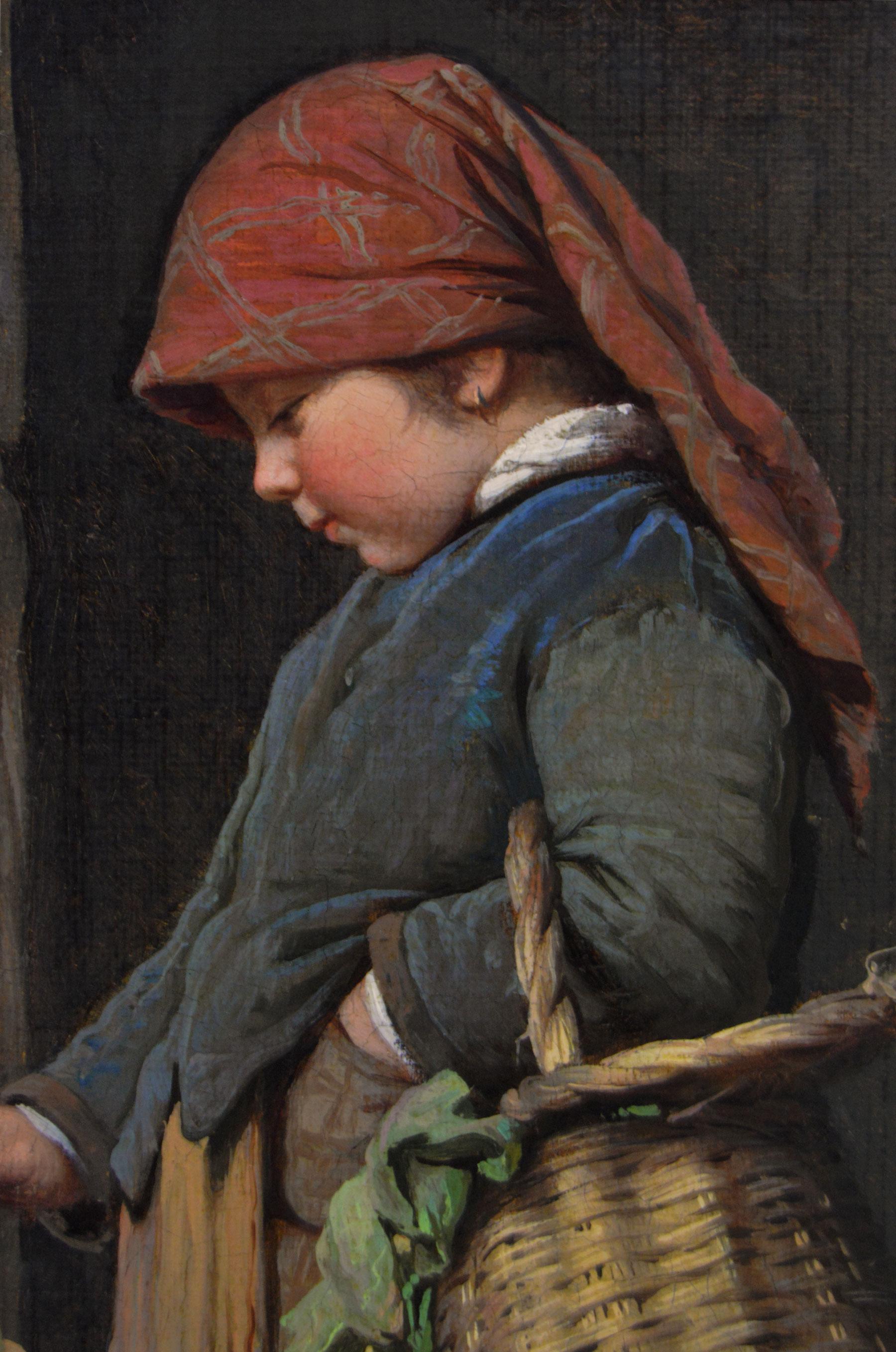 Antonio Ermolao Paoletti
Italiener, (1834-1912)
Fütterung des Kaninchens
Öl auf Leinwand, signiert
Bildgröße: 13,25 Zoll x 11 Zoll 
Größe einschließlich Rahmen: 20,75 Zoll x 18,5 Zoll

Ein wunderschönes Genrebild eines Mädchens, das ein Kaninchen