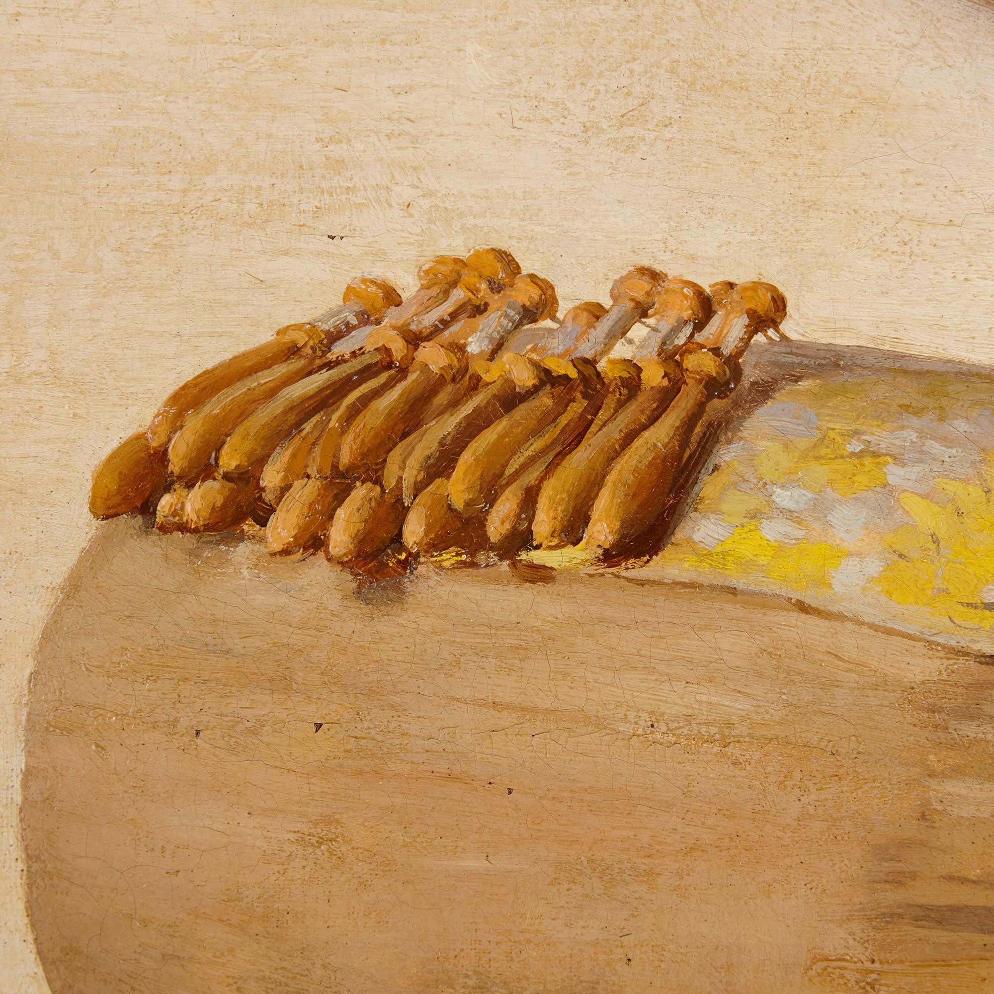 Pintura italiana al óleo sobre lienzo de una encajera por Paoletti en venta 2