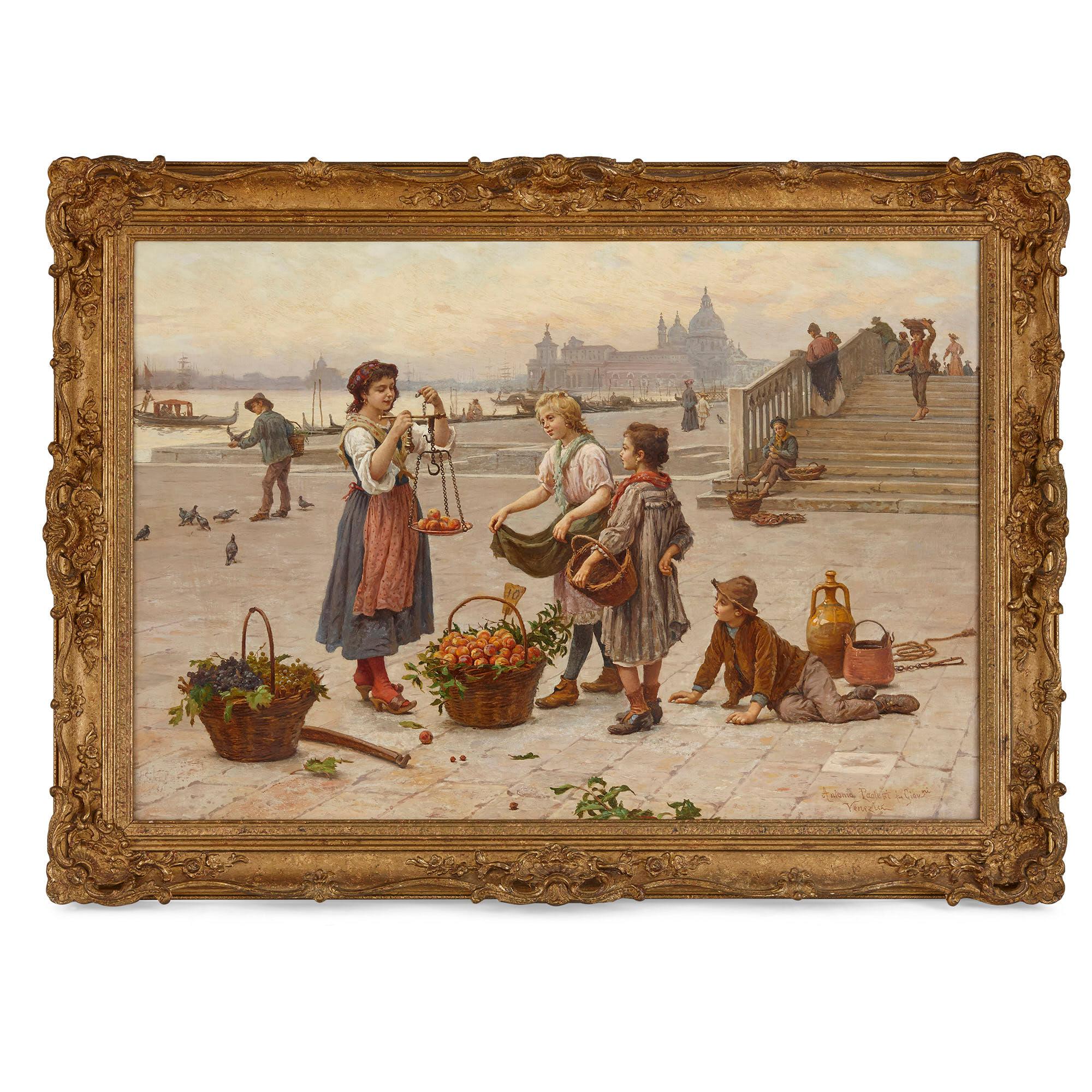 antonio-ermolao-paoletti-italian-oil-painting-of-a-fruit-seller-in