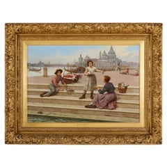 Grande dipinto ad olio italiano antico Venezia Frutta Figurativa Sellers Antonio Paolet