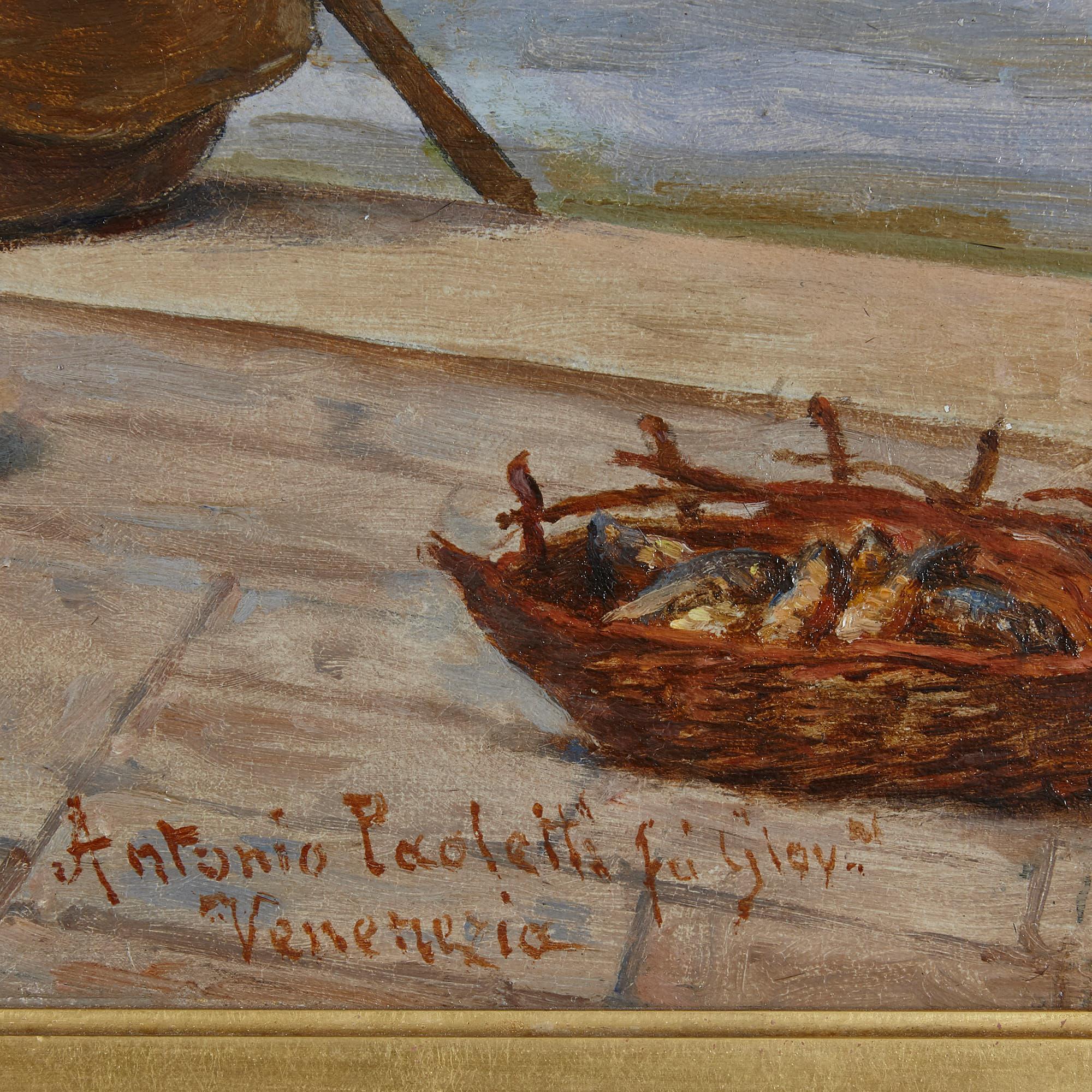 Gran cuadro de género italiano de Antonio Ermolao Paoletti en venta 5