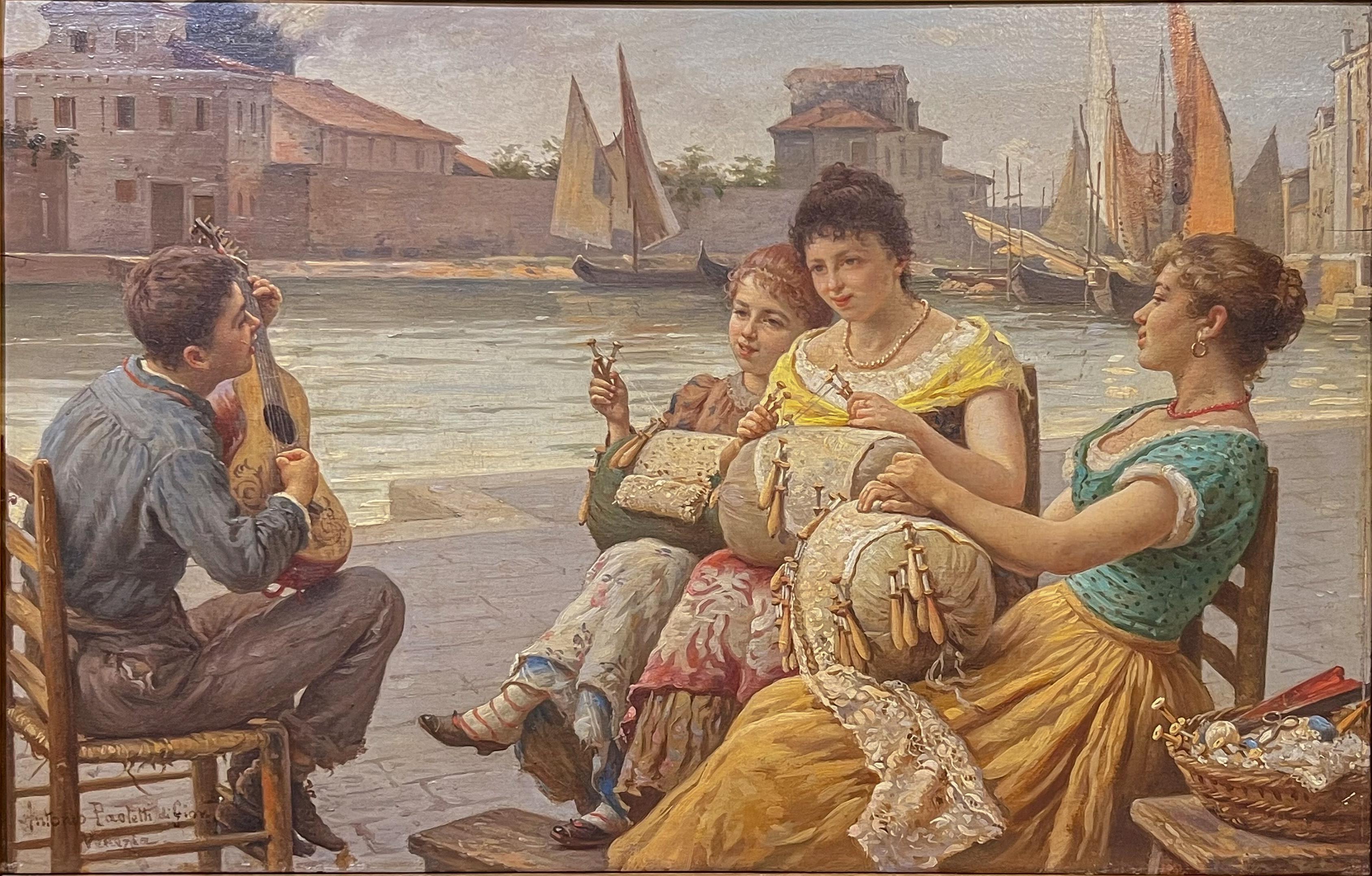 The Lacemakers' Serenade by Antonio Ermolao Paoletti   For Sale 1