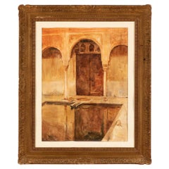 ANTONIO FABRÉS Y COSTA (Barcelona, 1854 - Rome, 1936). "Patio de los Arrayanes"