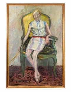 Sitting Woman - Oil Painting on Canvas by A. Feltrinelli  - 1928
