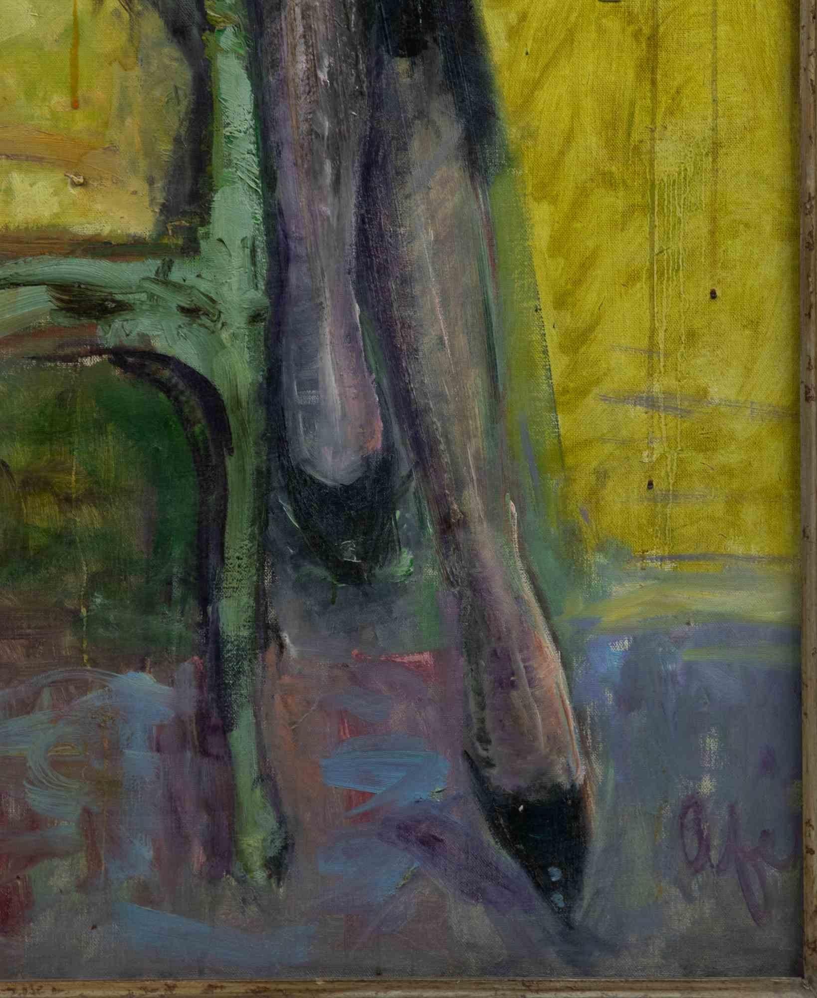 Figure féminine - Peinture sur toile d'Antonio Feltrinelli - années 1930 en vente 1