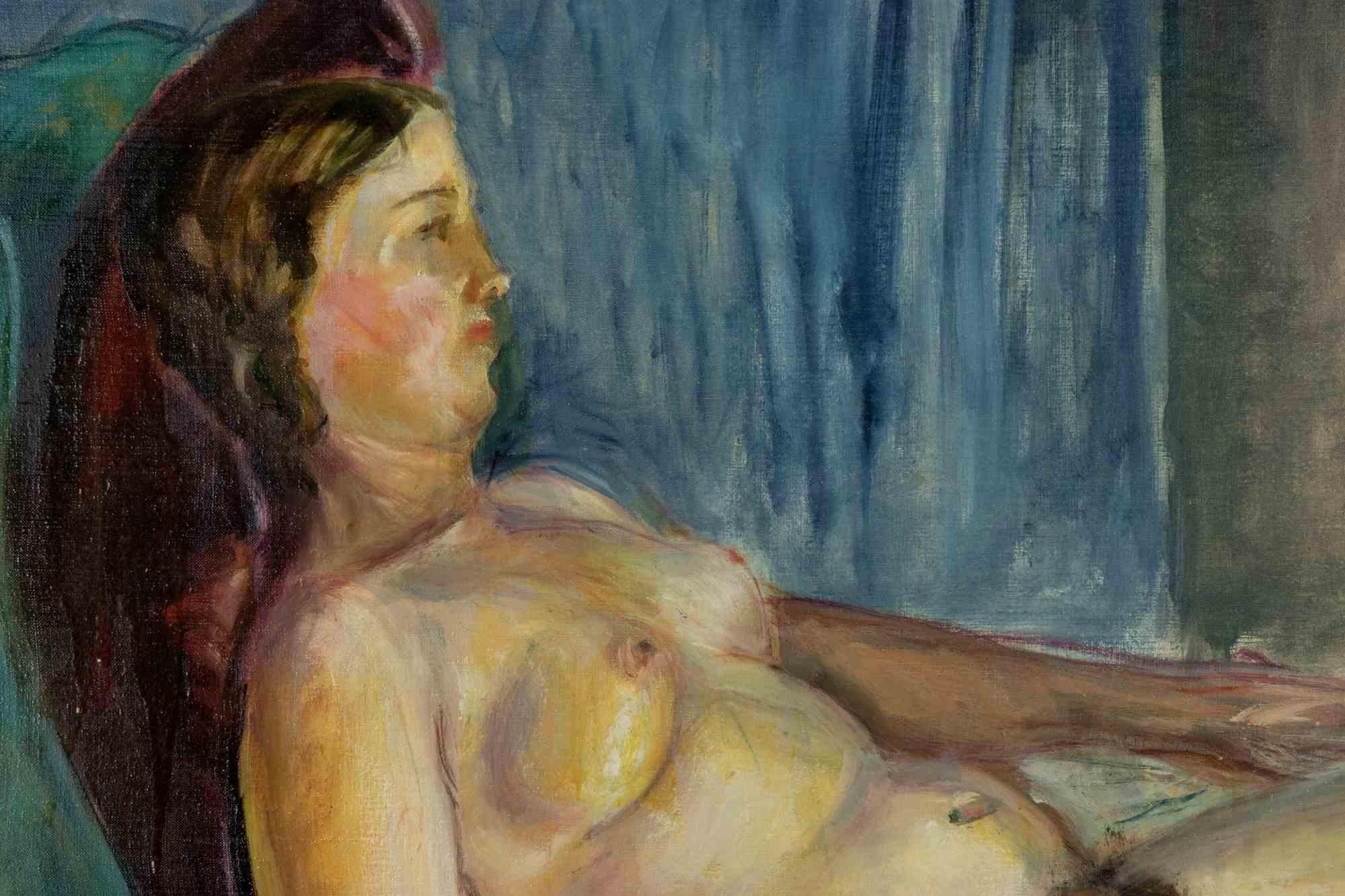 Mujer desnuda - Pintura de Antonio Feltrinelli - Años 30 en venta 1