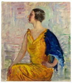 Portrait of Woman - Oil Paint by Antonio Feltrinelli - 1930s