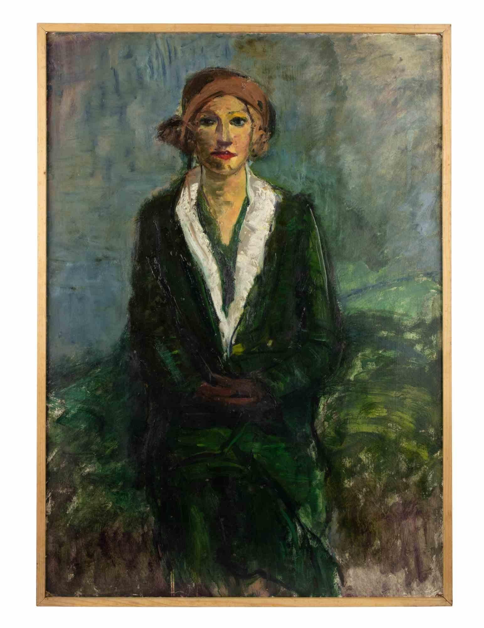 Portrait of Woman ist ein Original-Kunstwerk des italienischen Künstlers  Antonio Feltrinelli in den 1930er Jahren.

Original Öl auf Sperrholz.

Schönes und repräsentatives Kunstwerk einer weiblichen Figur.


Inklusive Rahmen: 106 x 75 cm

Antonio