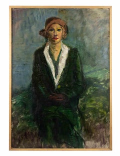 Portrait of Woman  - Oil Paint by Antonio Feltrinelli - 1930s