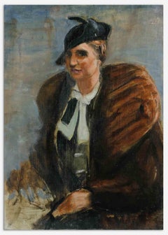 Portrait of Woman- Painting by Antonio Feltrinelli- 1930s